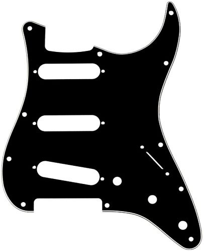 Musiclily MX0112 Защитная накладка для электрогитары, Fender Stratocaster, 3 слоя, черная.